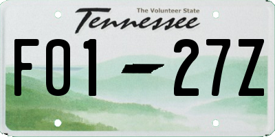 TN license plate F0127Z