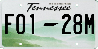 TN license plate F0128M