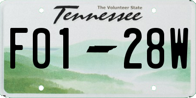 TN license plate F0128W