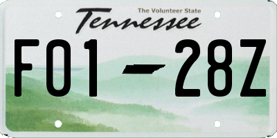 TN license plate F0128Z