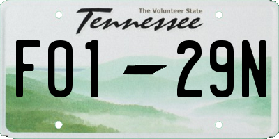 TN license plate F0129N
