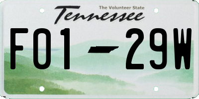 TN license plate F0129W