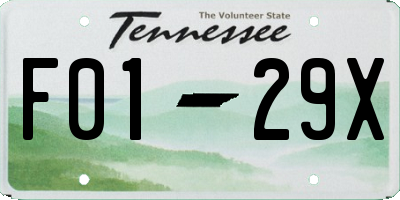 TN license plate F0129X
