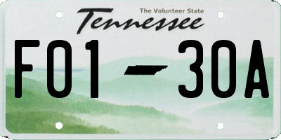 TN license plate F0130A