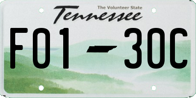 TN license plate F0130C