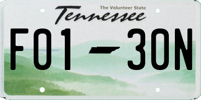 TN license plate F0130N