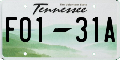 TN license plate F0131A