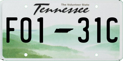 TN license plate F0131C