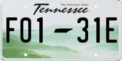 TN license plate F0131E