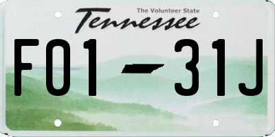 TN license plate F0131J
