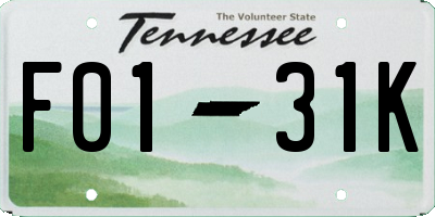 TN license plate F0131K