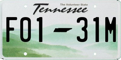 TN license plate F0131M