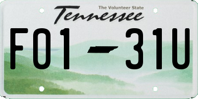 TN license plate F0131U