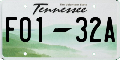 TN license plate F0132A
