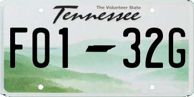 TN license plate F0132G