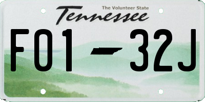 TN license plate F0132J