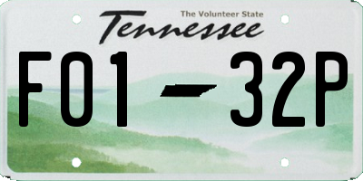 TN license plate F0132P