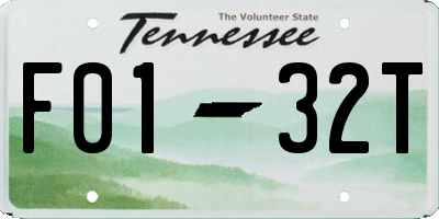 TN license plate F0132T