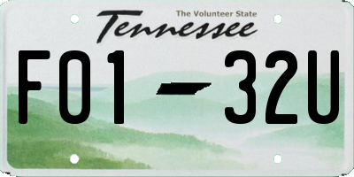 TN license plate F0132U
