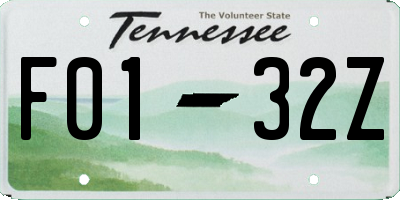 TN license plate F0132Z