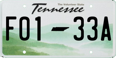 TN license plate F0133A