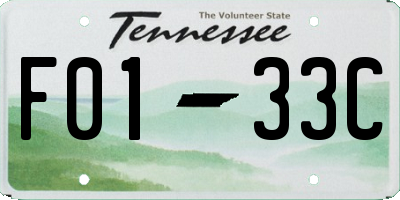 TN license plate F0133C
