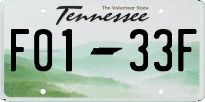 TN license plate F0133F