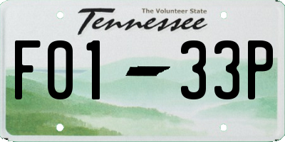 TN license plate F0133P