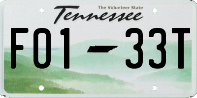 TN license plate F0133T