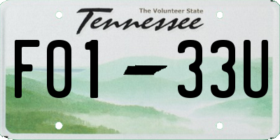 TN license plate F0133U