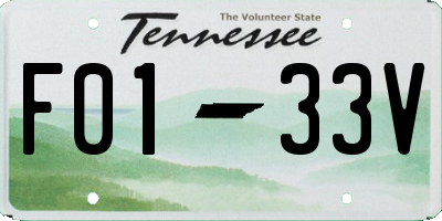 TN license plate F0133V