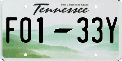 TN license plate F0133Y