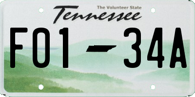 TN license plate F0134A