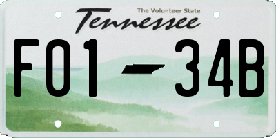 TN license plate F0134B