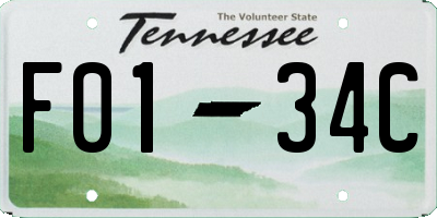 TN license plate F0134C