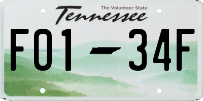 TN license plate F0134F