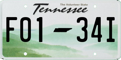 TN license plate F0134I