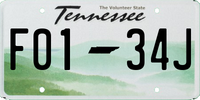 TN license plate F0134J
