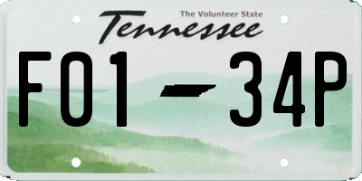 TN license plate F0134P
