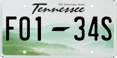 TN license plate F0134S