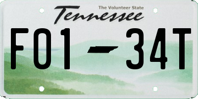 TN license plate F0134T