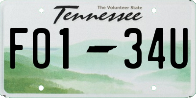 TN license plate F0134U