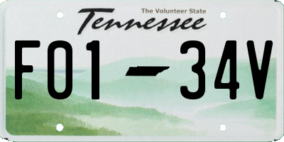 TN license plate F0134V