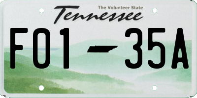 TN license plate F0135A