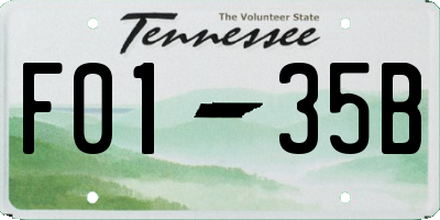 TN license plate F0135B