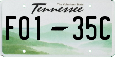 TN license plate F0135C