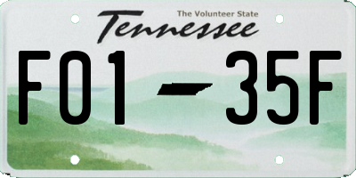 TN license plate F0135F