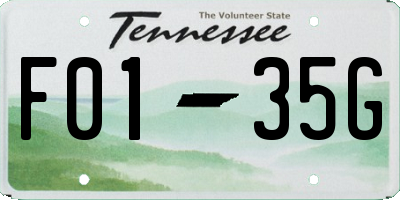 TN license plate F0135G