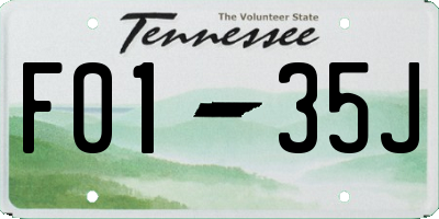 TN license plate F0135J
