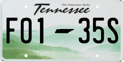 TN license plate F0135S